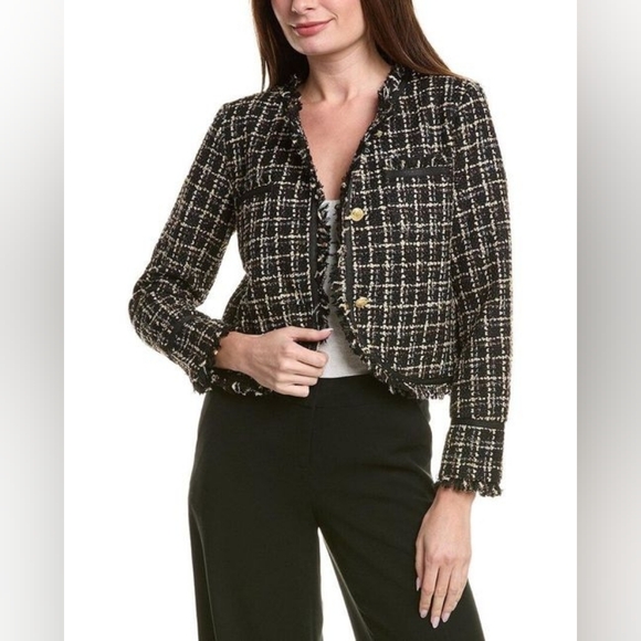 Nanette Lepore Black and Cream Tweed Blazer. Size M. - Picture 2 of 10